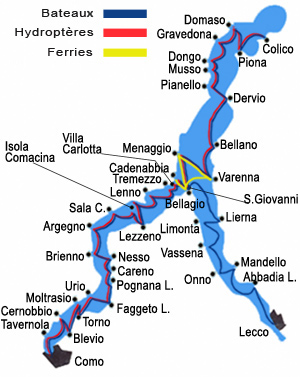Carte de navigation - Lac de Côme